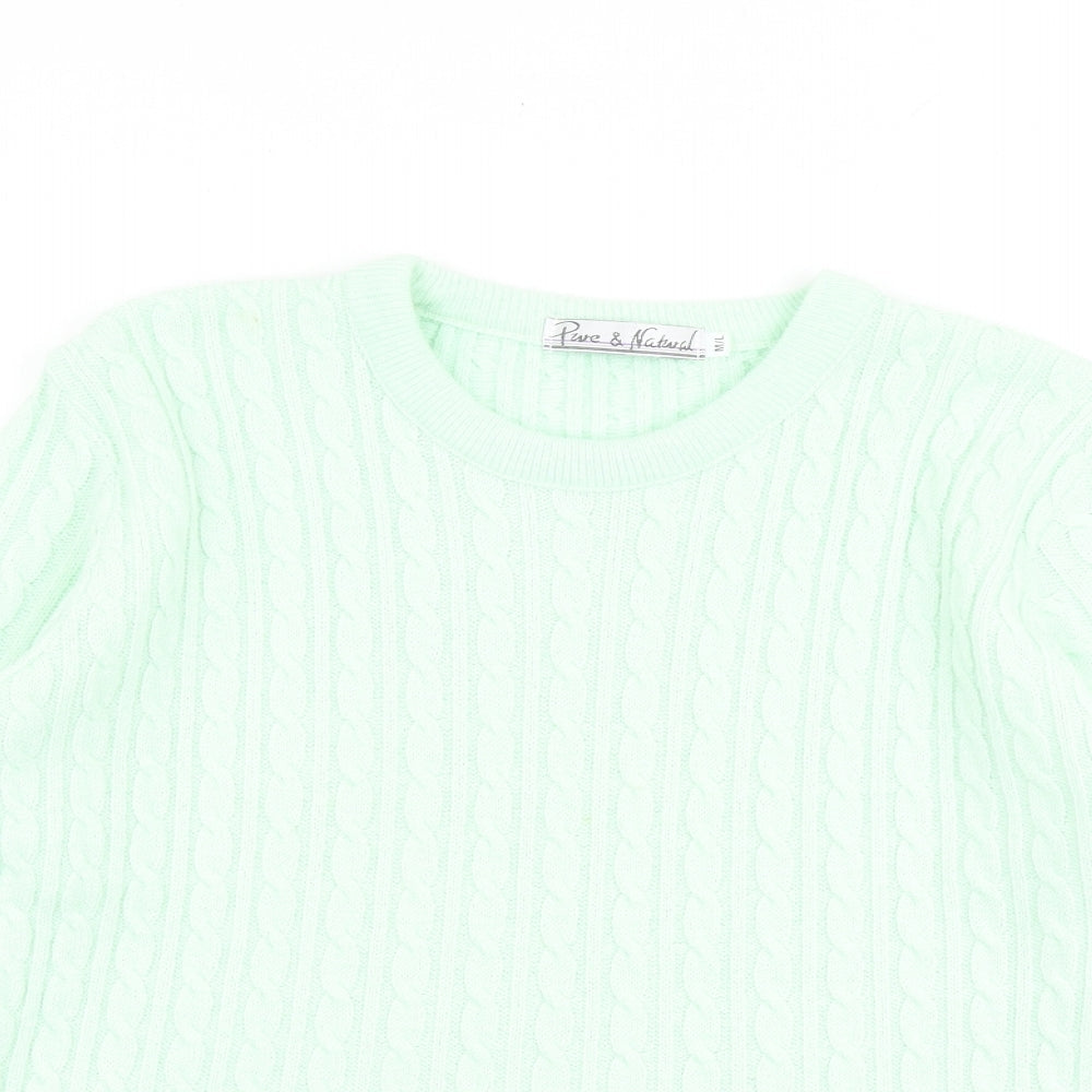 Womens UK Size M Pure & Natural Green Pullover Jumper