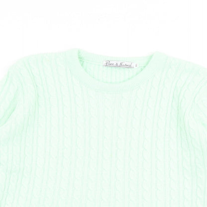 Womens UK Size M Pure & Natural Green Pullover Jumper