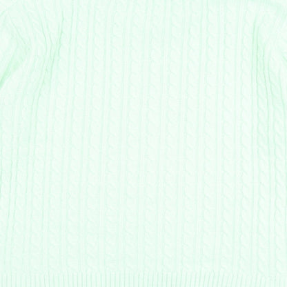 Womens UK Size M Pure & Natural Green Pullover Jumper