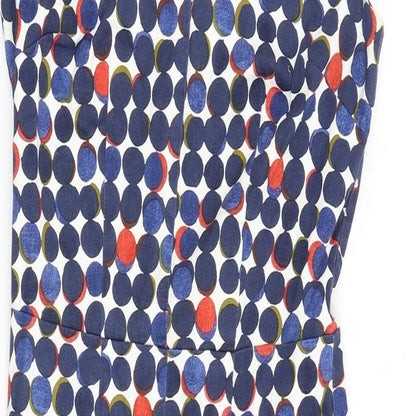 Fenn Wright Manson Womens Multicoloured Polka Dot Cotton Shift Size XS V-Neck Zip