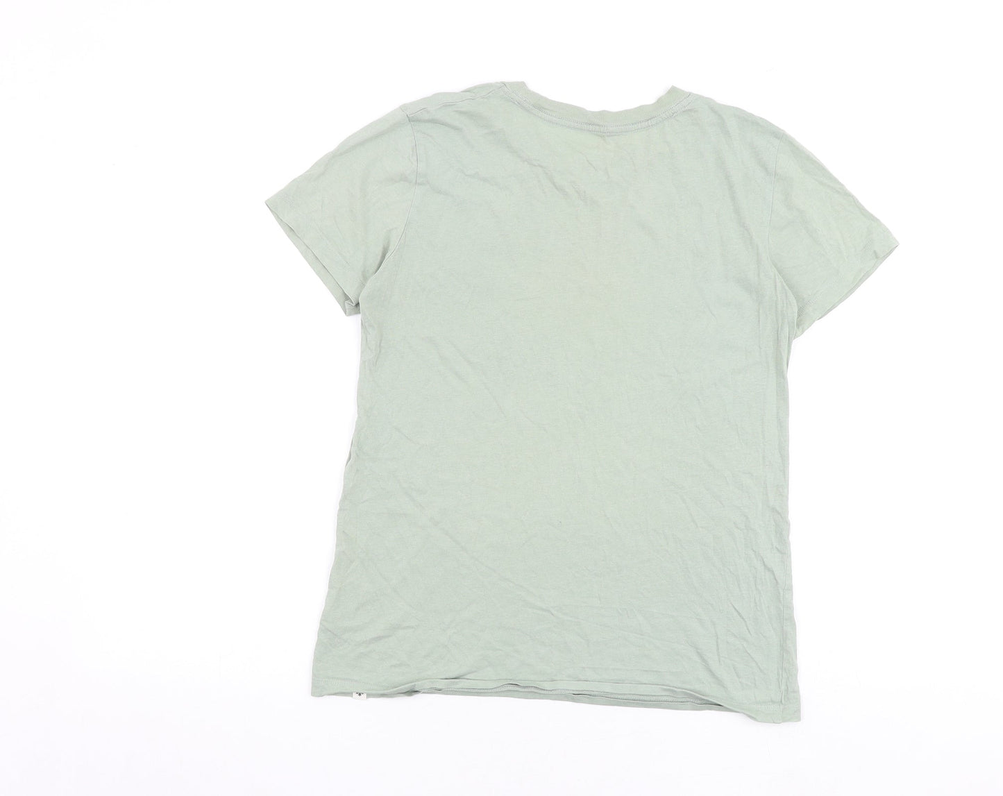 Roots Womens Green 100% Cotton Basic T-Shirt Size XS Crew Neck - Pocket Detail