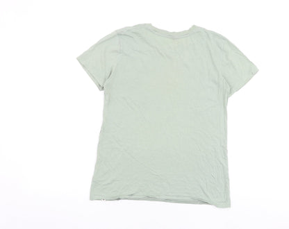 Roots Womens Green 100% Cotton Basic T-Shirt Size XS Crew Neck - Pocket Detail