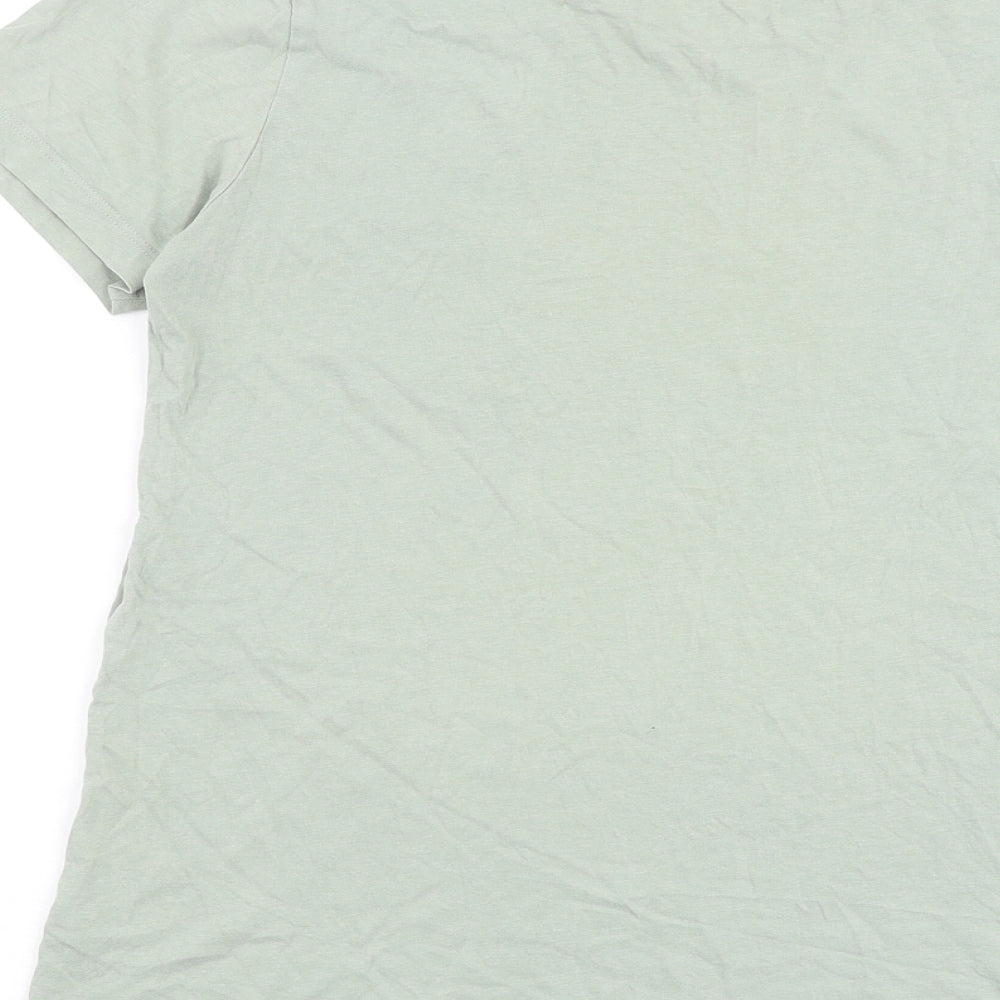 Roots Womens Green 100% Cotton Basic T-Shirt Size XS Crew Neck - Pocket Detail