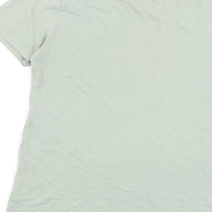 Roots Womens Green 100% Cotton Basic T-Shirt Size XS Crew Neck - Pocket Detail