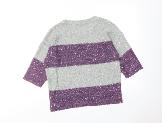 Womens UK Size M Klass Purple Pullover Jumper