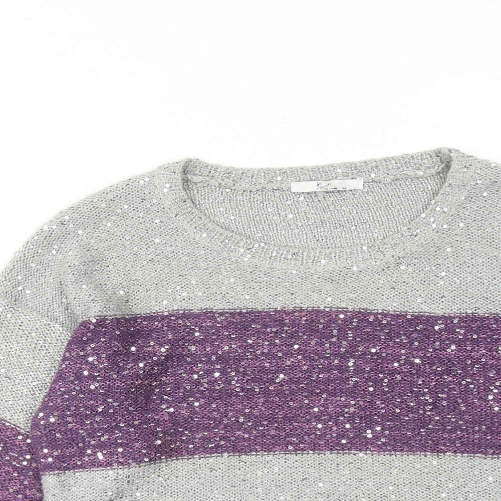 Womens UK Size M Klass Purple Pullover Jumper