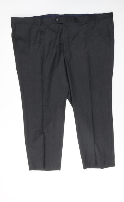 Mens UK Size 52 in Baruti Regular Fit Dress Pants Grey Trousers