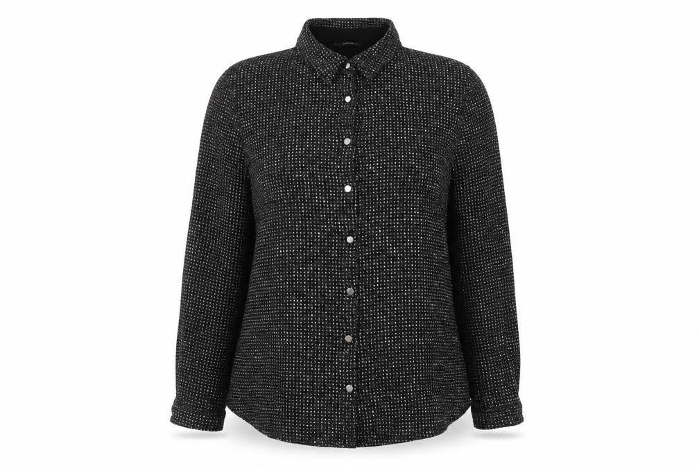 Womens UK Size 16 Roman Black Basic Button-Up