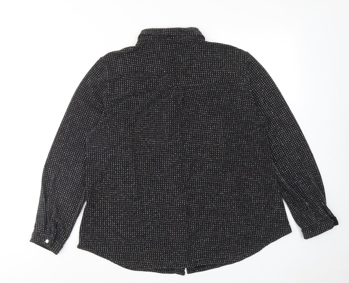Womens UK Size 16 Roman Black Basic Button-Up
