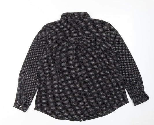 Womens UK Size 16 Roman Black Basic Button-Up