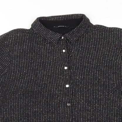 Womens UK Size 16 Roman Black Basic Button-Up