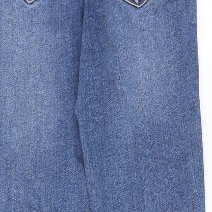 Denim & Co. Girls Blue Cotton Skinny Jeans Size 9-10 Years Regular Zip