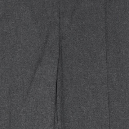 Marks and Spencer Mens Grey Polyester Dress Pants Trousers Size 36 in Regular Zip