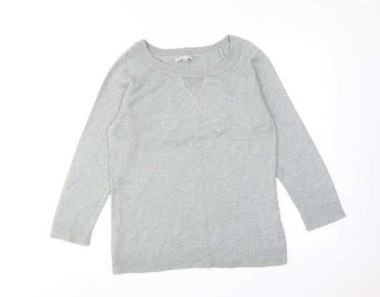 Gap Womens Grey Round Neck Nylon Pullover Jumper Size M