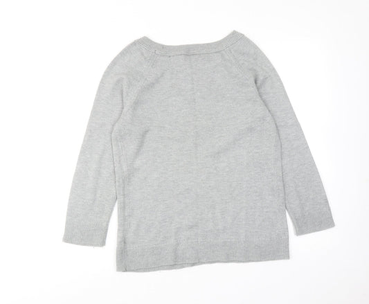 Gap Womens Grey Round Neck Nylon Pullover Jumper Size M
