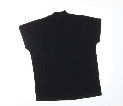 Womens UK Size S Zara Black Basic T-Shirt