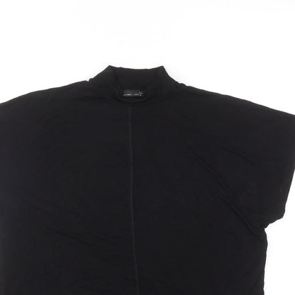 Womens UK Size S Zara Black Basic T-Shirt