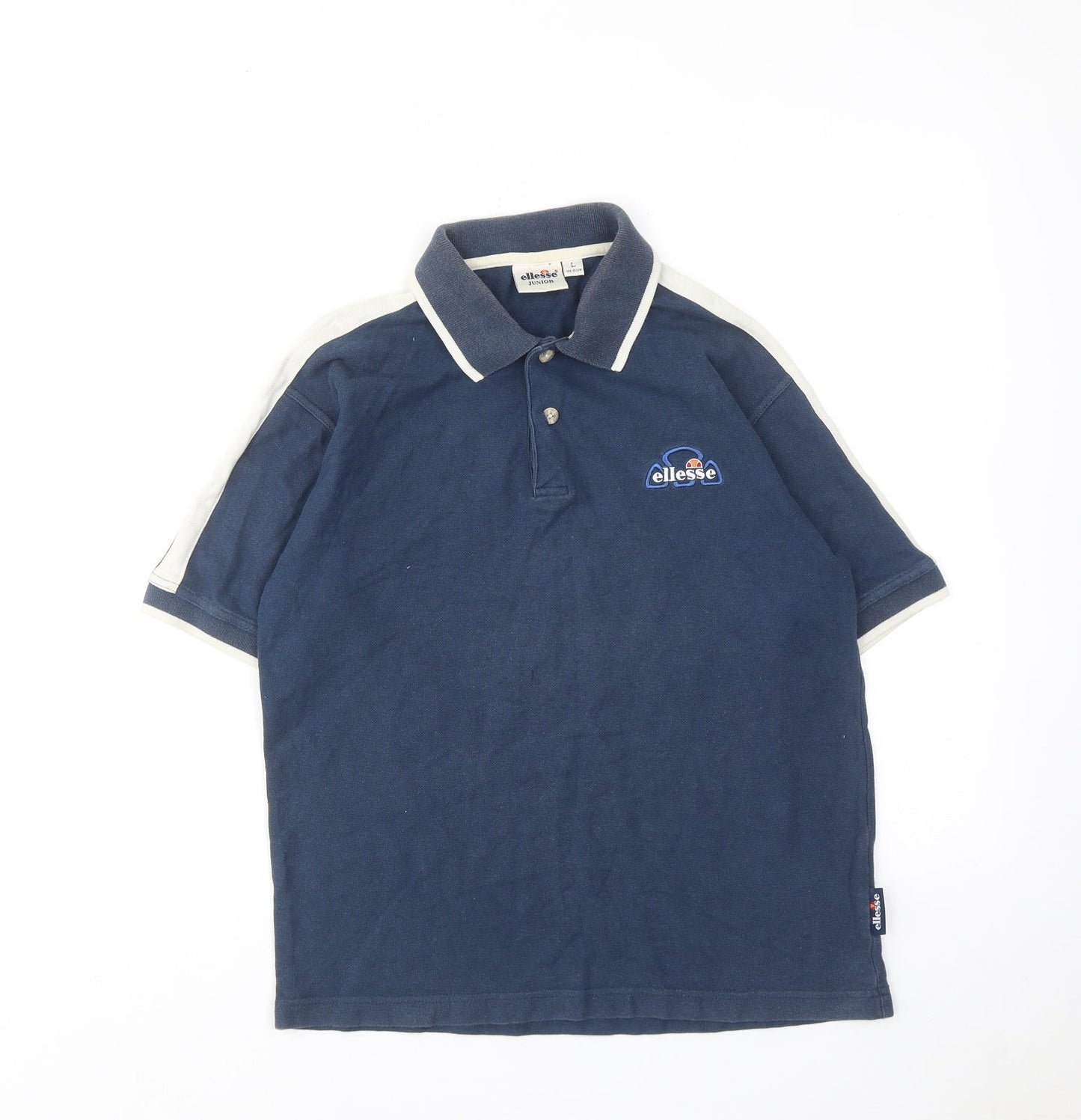 ellesse Boys Blue Cotton Basic Polo Size 11-12 Years Collared Button