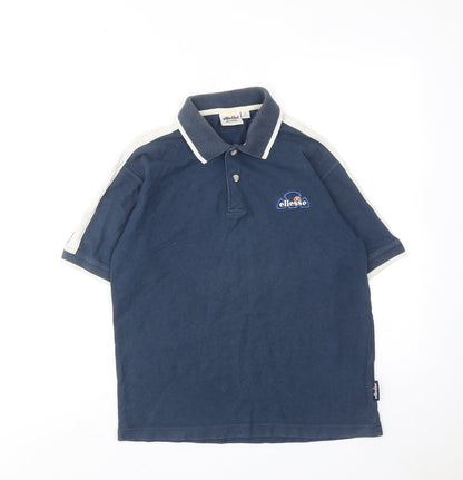 ellesse Boys Blue Cotton Basic Polo Size 11-12 Years Collared Button