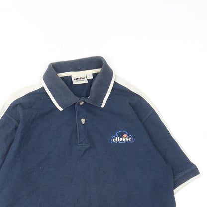 ellesse Boys Blue Cotton Basic Polo Size 11-12 Years Collared Button