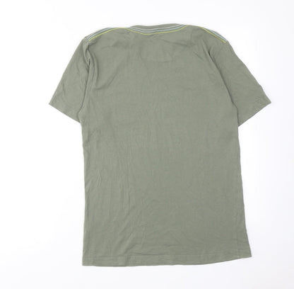 Lambretta Womens Green Cotton Basic T-Shirt Size M Crew Neck