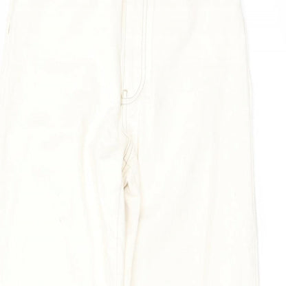 Womens UK Size 8 Stradivarius Regular Fit Straight Ivory Jeans