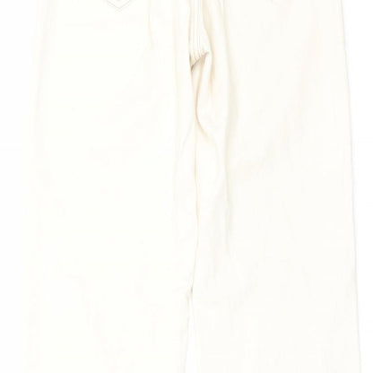Womens UK Size 8 Stradivarius Regular Fit Straight Ivory Jeans