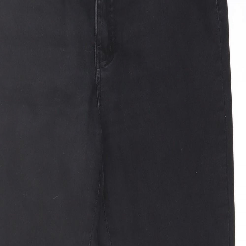 Denim & Co. Womens Black Cotton Skinny Jeans Size 14 L26 in Regular Button