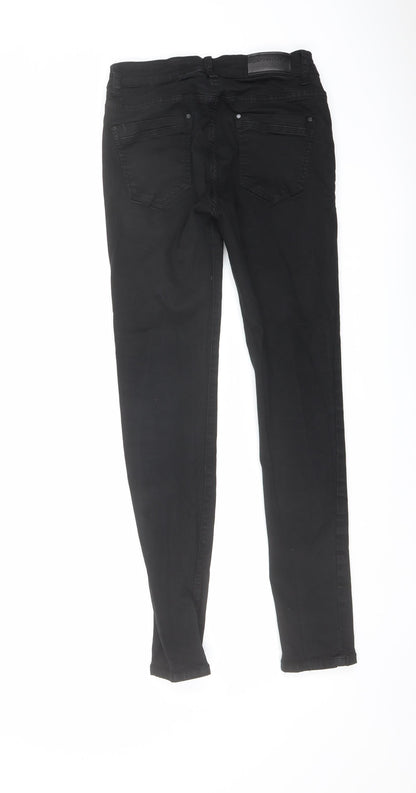 Voggo Womens Black Cotton Skinny Jeans Size 24 in L27 in Regular Button