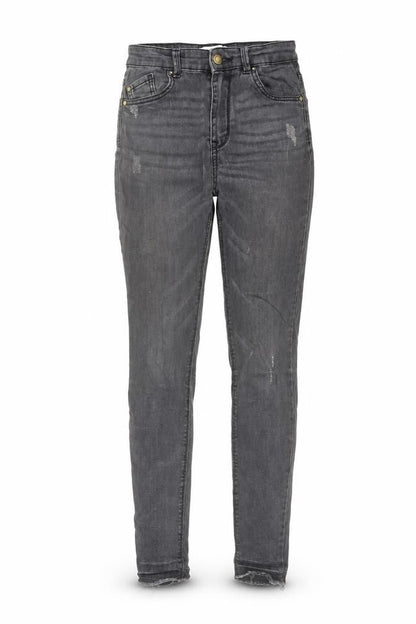 Pull&Bear Womens Grey Cotton Skinny Jeans Size 6 L28 in Regular Button