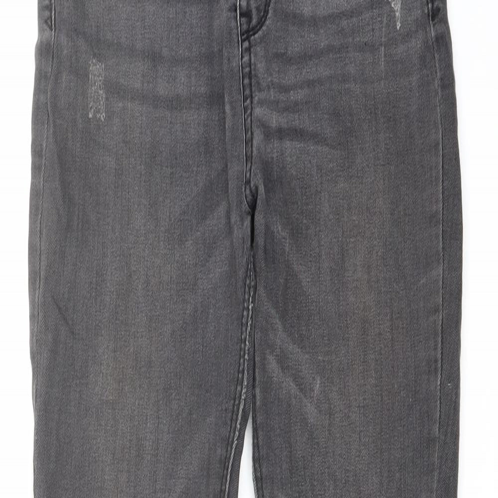 Pull&Bear Womens Grey Cotton Skinny Jeans Size 6 L28 in Regular Button