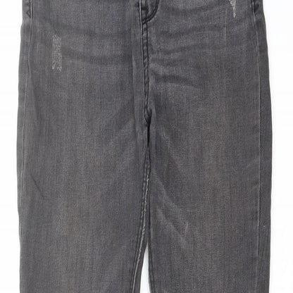 Pull&Bear Womens Grey Cotton Skinny Jeans Size 6 L28 in Regular Button