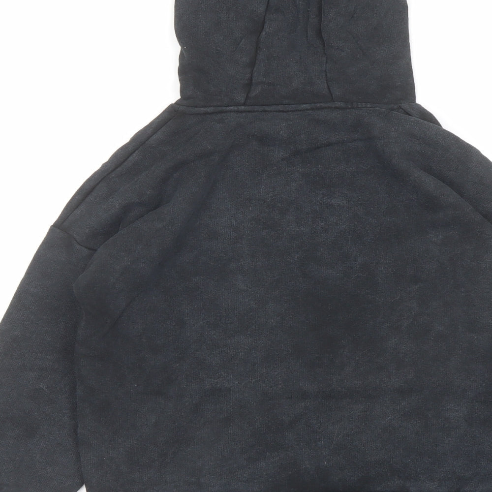 Marks and Spencer Boys Black Cotton Pullover Hoodie Size 7-8 Years Pullover - Stranger Things