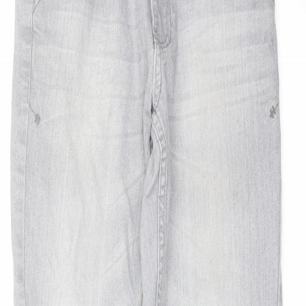 George Girls Grey Cotton Skinny Jeans Size 11-12 Years Regular Button