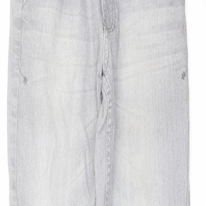 George Girls Grey Cotton Skinny Jeans Size 11-12 Years Regular Button