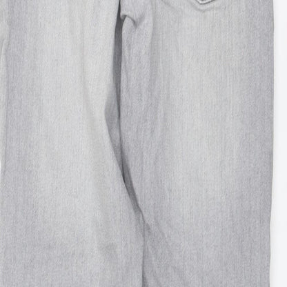 George Girls Grey Cotton Skinny Jeans Size 11-12 Years Regular Button