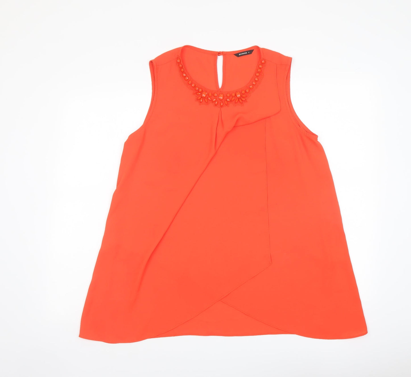 Womens UK Size 14 Roman Orange Basic Tank
