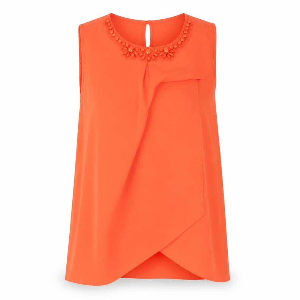 Womens UK Size 14 Roman Orange Basic Tank