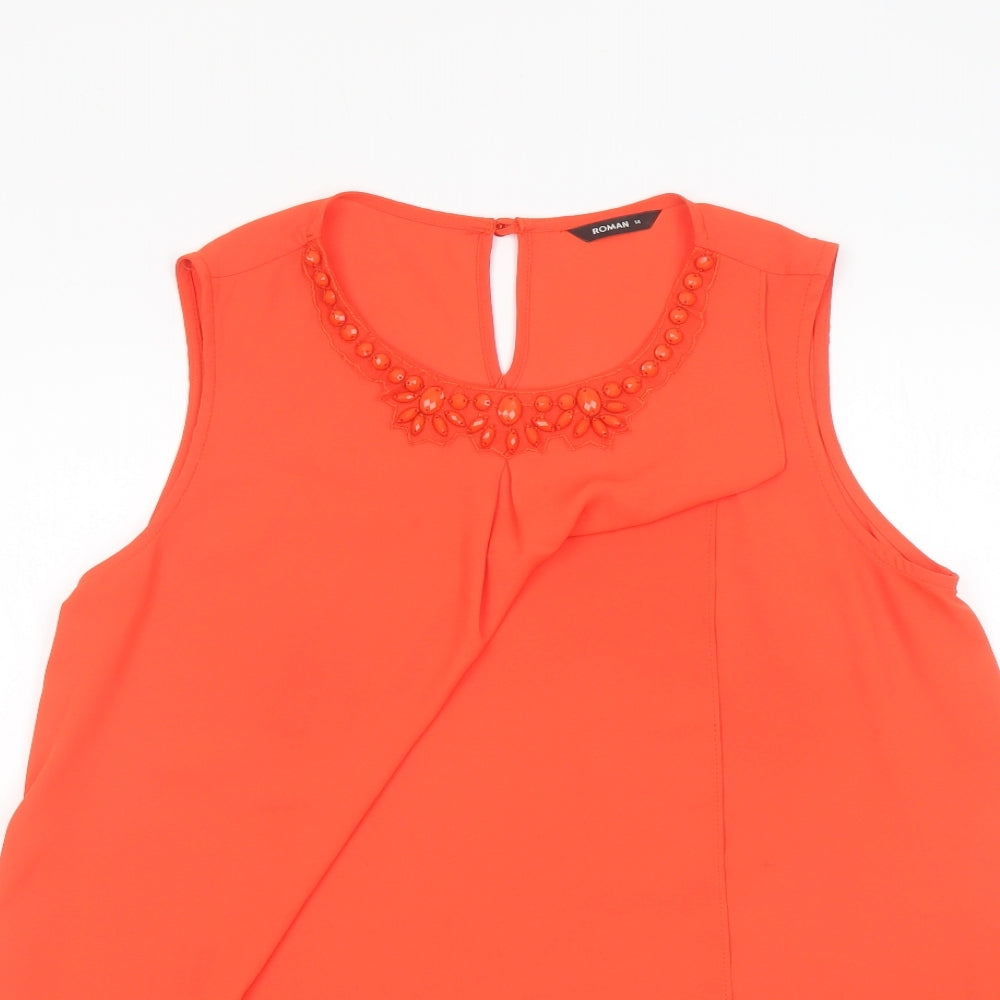Womens UK Size 14 Roman Orange Basic Tank