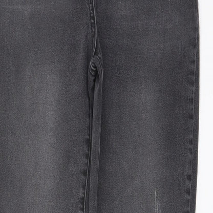 George Womens Grey Cotton Tapered Jeans Size 12 L28 in Regular Button