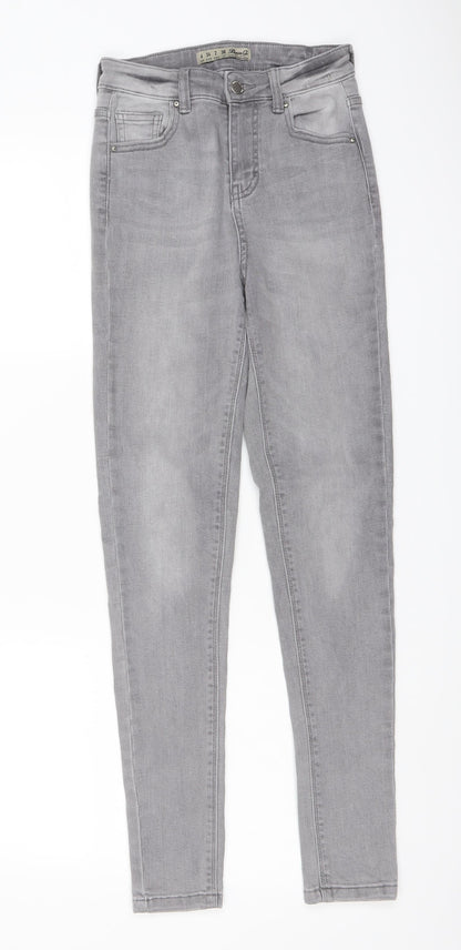 Denim & Co. Womens Grey Cotton Skinny Jeans Size 6 L27 in Regular Button