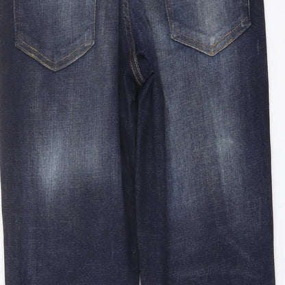 Denim & Co. Mens Blue Cotton Straight Jeans Size 32 in L30 in Regular Button