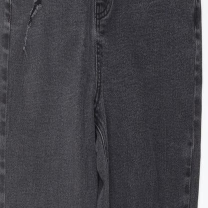 TU Womens Grey Cotton Mom Jeans Size 10 L27 in Regular Button