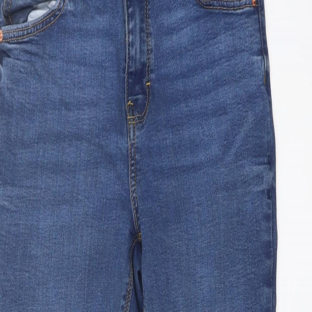 Denim & Co. Womens Blue Cotton Skinny Jeans Size 10 L24 in Regular Button