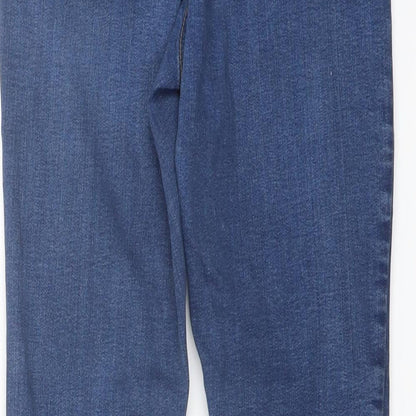 Denim & Co. Womens Blue Cotton Skinny Jeans Size 10 L24 in Regular Button
