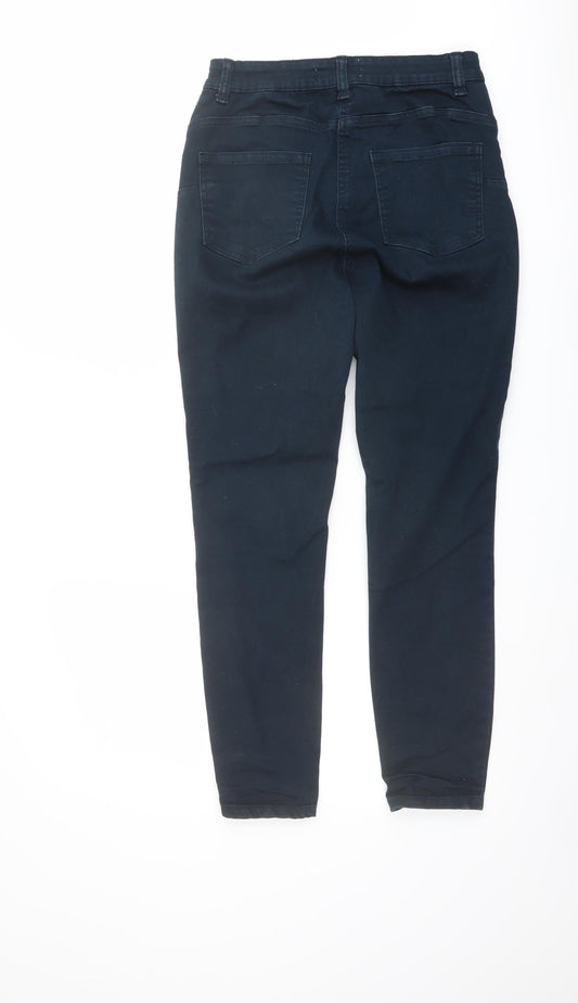 Denim & Co. Womens Blue Cotton Skinny Jeans Size 14 L26 in Regular Button