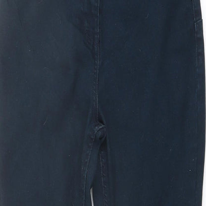 Denim & Co. Womens Blue Cotton Skinny Jeans Size 14 L26 in Regular Button