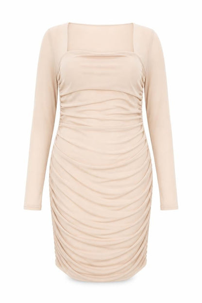 Boohoo Womens Pink Polyester Bodycon Size 16 Square Neck