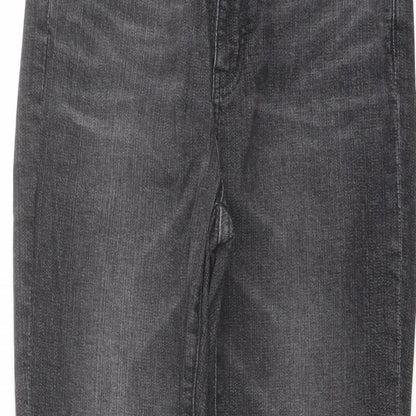 ERSDGG Womens Grey Cotton Skinny Jeans Size 28 in L27 in Regular Button