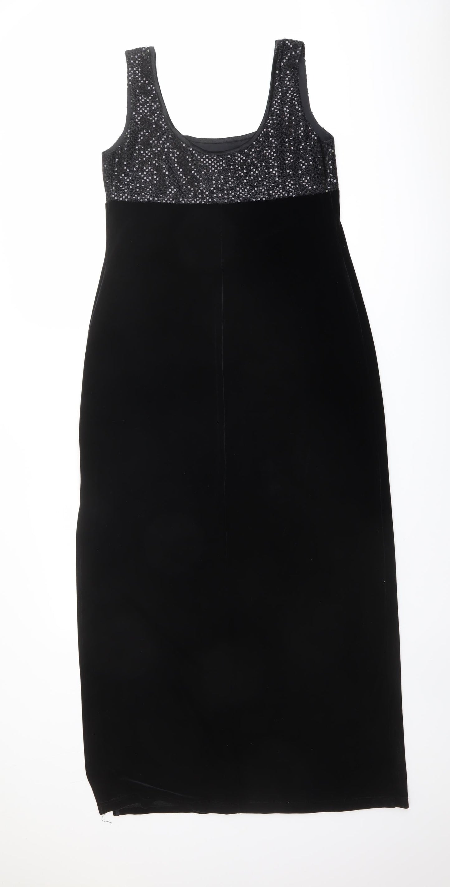 Sophia Defol Womens Black Polyester Tank Dress Size 10 Square Neck Pullover
